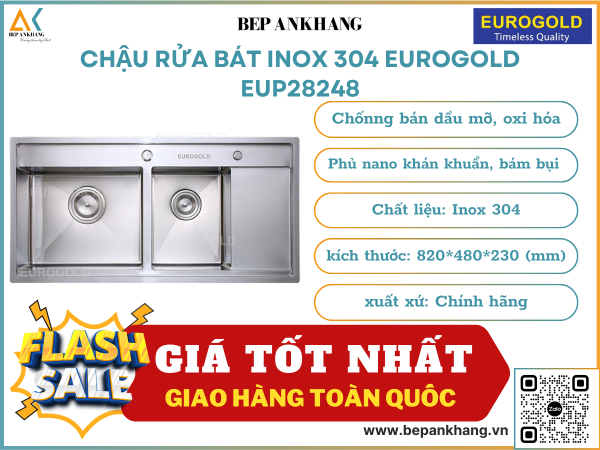 Chậu rửa bát chống xướt Eurogold EUP39850
